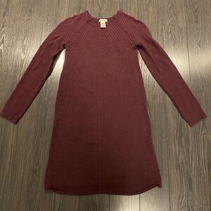 Max Studio Deep Burgundy Knit Sweater Dress